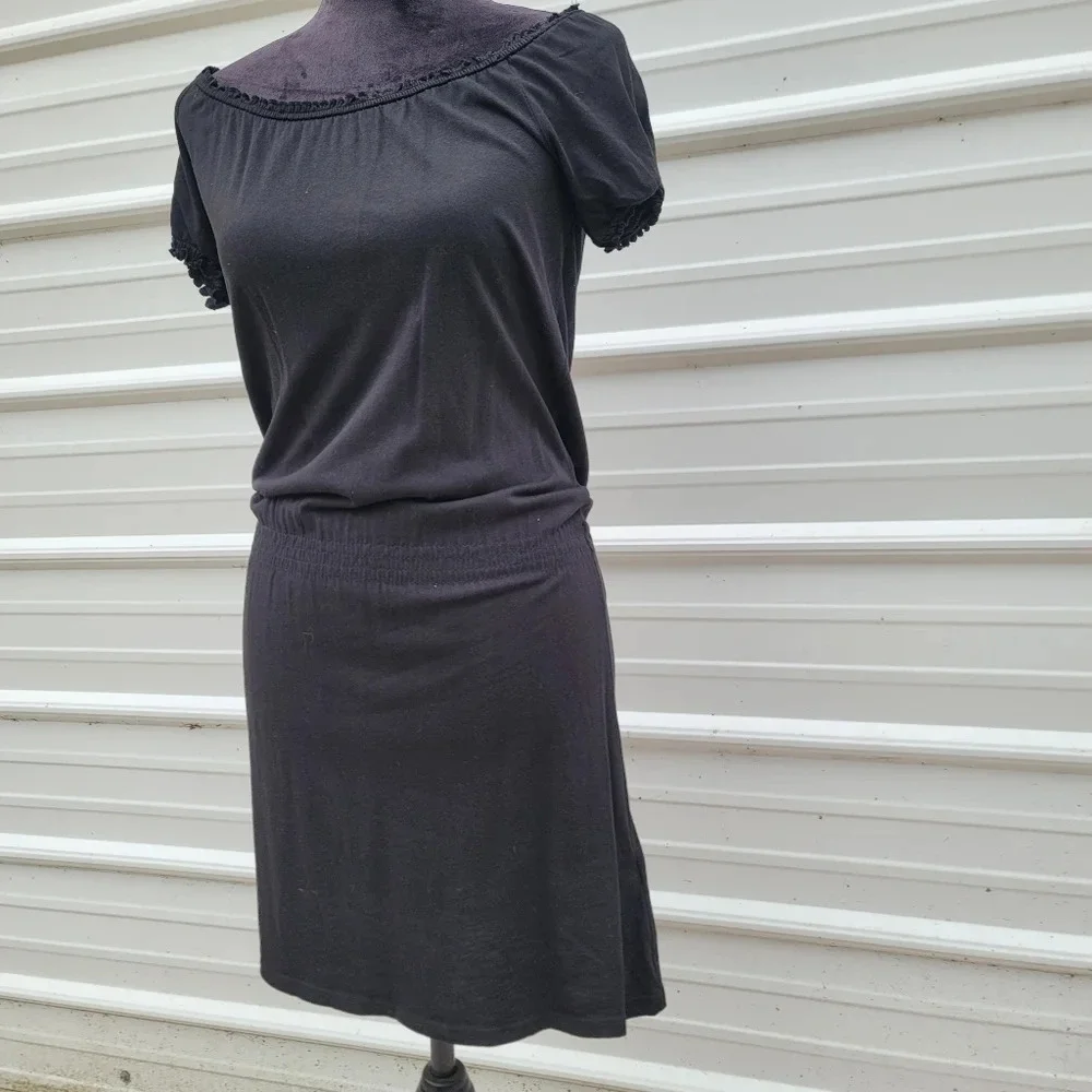 H&M Dress Girls Youth 14Y+ Short Sleeve Elastic Waist Stretch Black Short